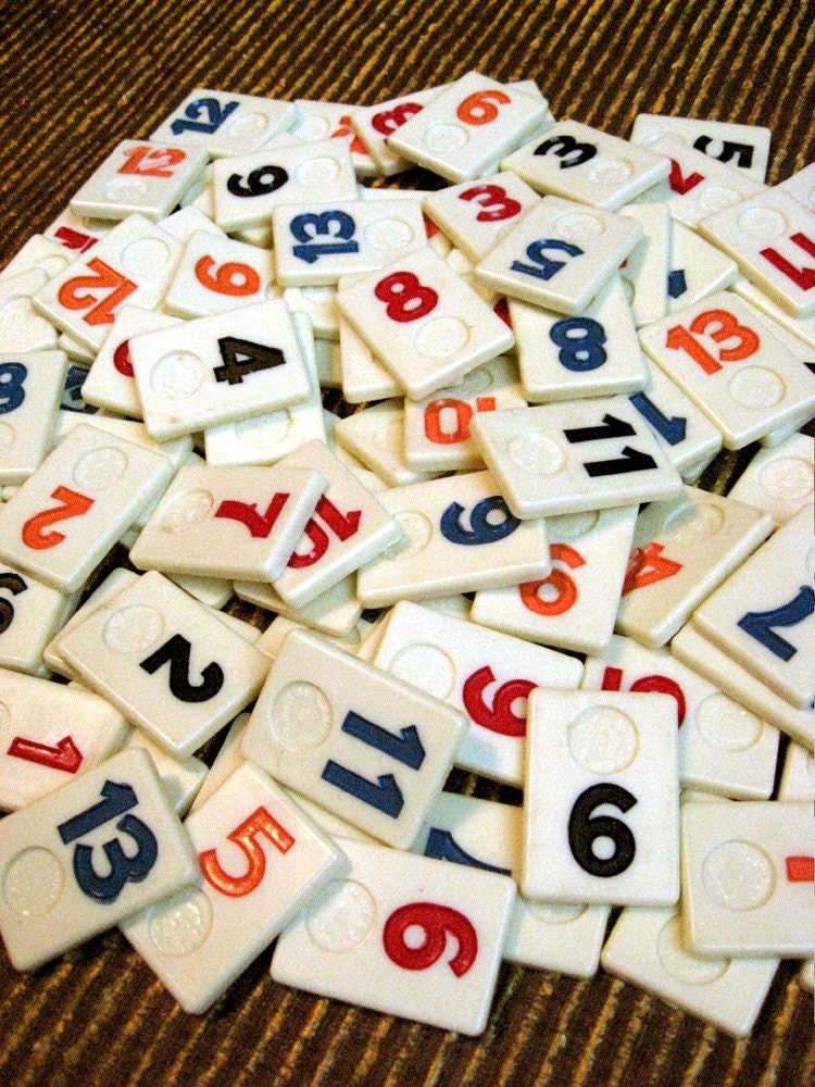 104 Vintage Rummikub Tile Game Pieces