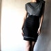 draped mini dress Fitted black jersey womens tunic