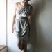 Draped Tunic dress in silvery grey with sequined belt