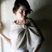 Infinity Scarf in Beige linen jersey - circle scarf ivory shawl