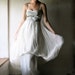 Long Wedding dress in aqua grey and ivory silk chiffon - maxi dress empire cut bridal gown