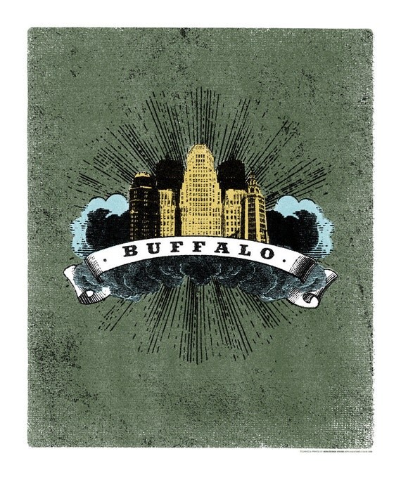 Items similar to SALE Buffalo New York Art Print Reg 30 SALE 10