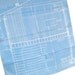 Architectural Blueprints - a vintage 1950's Vera Neumann Parachute Silk Scarf - 33 inches