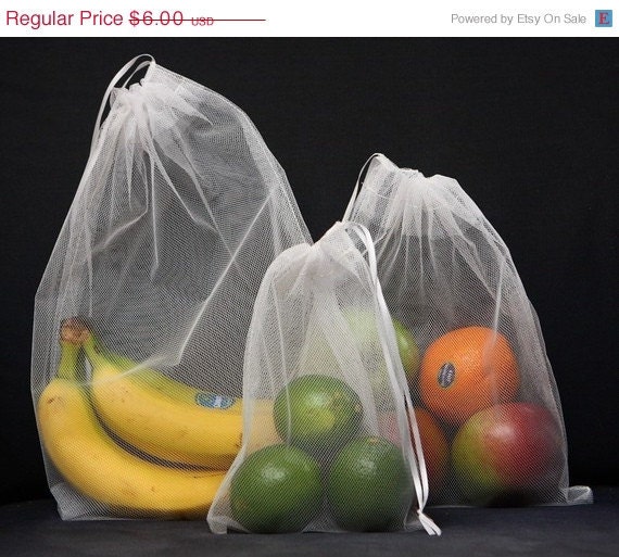 SALE 25 percent off Reusable Produce Bags BASIC set by fabrik