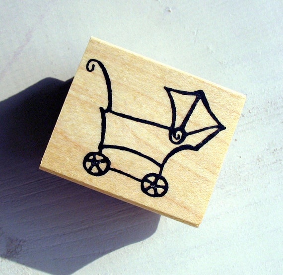 Baby Buggy Rubber Stamp