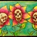 Sugar Skull Flowers Plaque