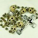 Muertos Skull Rosary with Handmade Skulls, Labradorite and Golgotha Crucifix, One Of A Kind