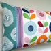 Contemporary Oblong Patchwork Pillow / Cushion Cover - Scandinavian Mod Floral Style Summer Stripes