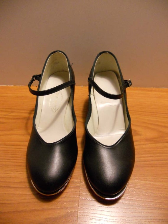 Black high heel vintage tap shoes size 8 by ATELIERVINTAGESHOP