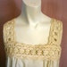 Vintage 70's GUNNIES by Gunne Sax Creme CROCHET Poplin Cotton Sleeveless Blouse
