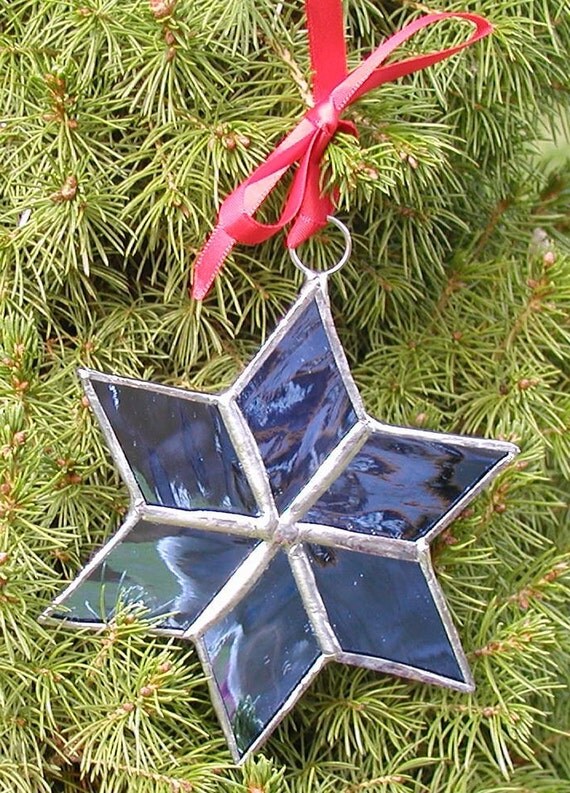 Blue Christmas star ornament