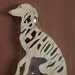 Sitting Greyhound Dog Puzzle Wooden Toy Hand Cut with Scroll Saw