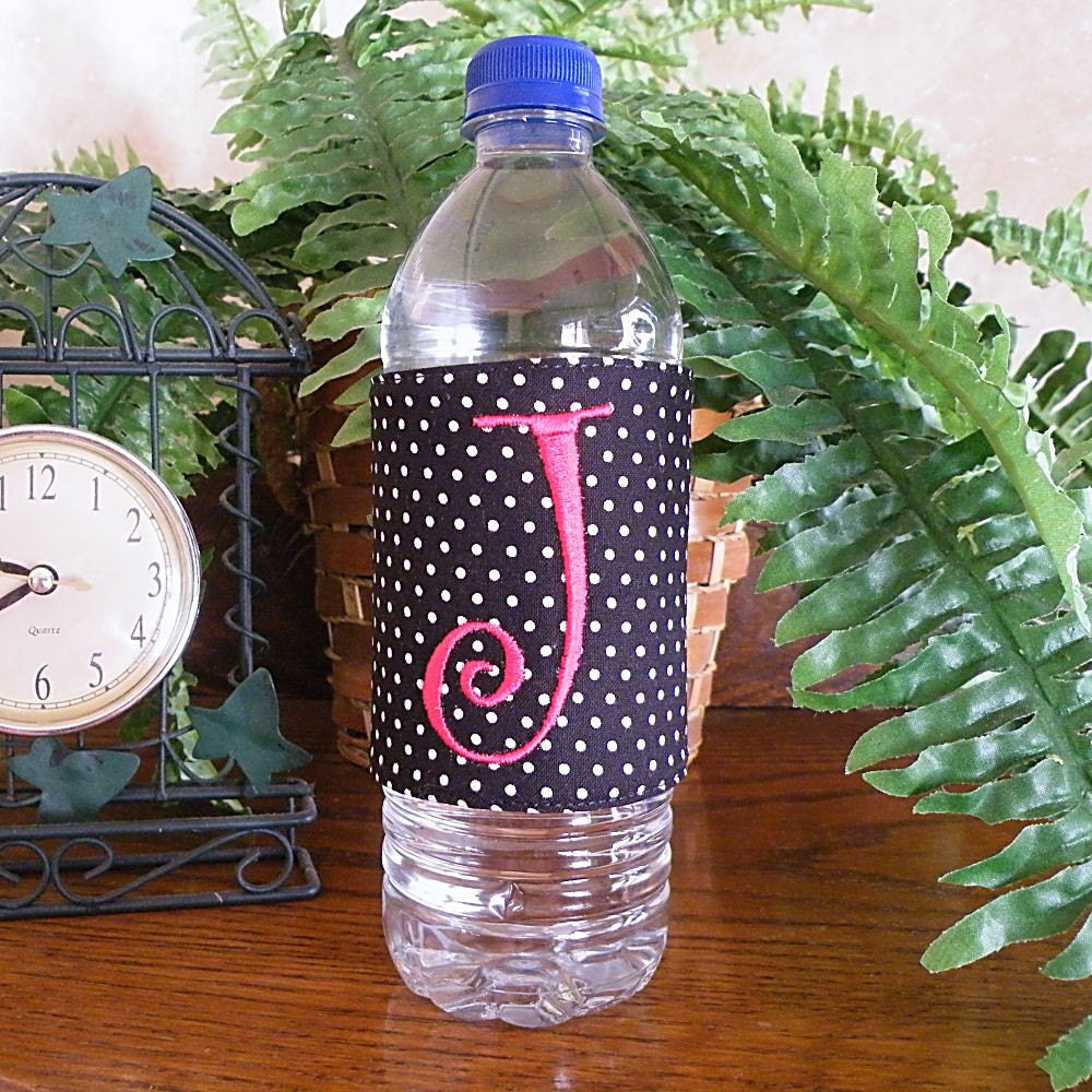 Monogrammed Water Bottle Wrap Water Bottle Koozie