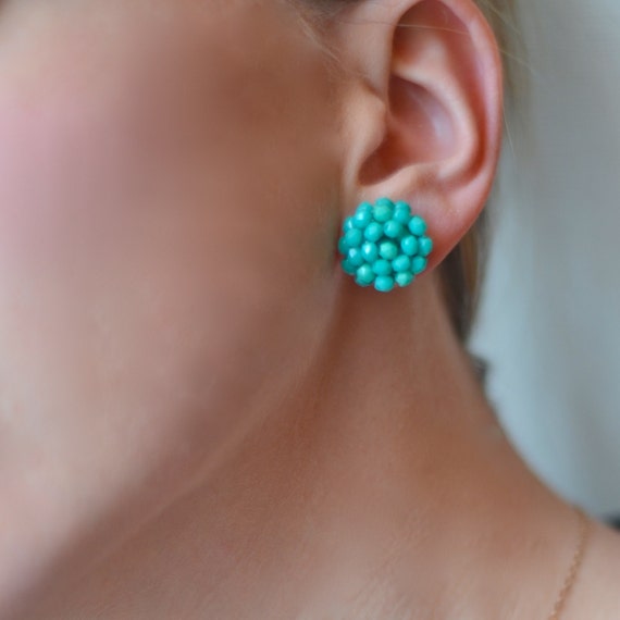 Turquoise Stud Earrings cluster earrings