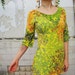 SPRING SALE Sunshine Superman- iheartfink Handmade Hand Printed Asymmetrical Collar Top