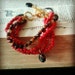 Coral Gold Pearl Beaded Chunky Bracelet Tiger Eye Black Onyx Lucky Eye Bohemian Summer Fashion