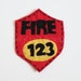 CLEARANCE Firefighter Badge Applique, Firefighter Scrapbooking Embellishment, Fabric Fire Badge, Fire badge, Firefighter Badge
