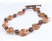 Copper Bracelet Spirals with Beads