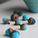 10 Blue Felt Acorns