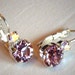 Swarovski crystal light amethyst leverback drop 8mm fancy stone earrings,bright silver soft purple and clear crystal rainbow effect stones