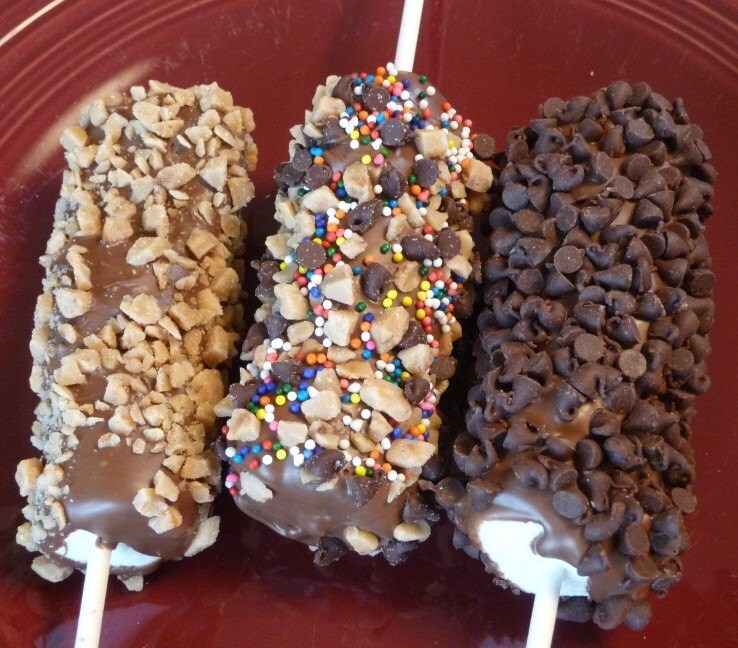 6 Chocolate Covered Marshmallows Sticks