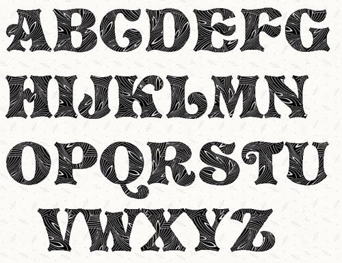 printable alphabet story book font template pattern in pdf