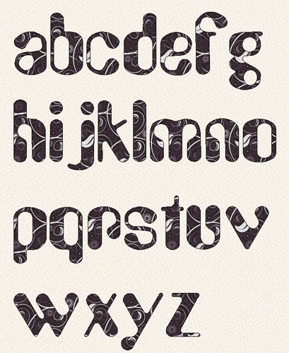 Printable Alphabet Amelia Font template pattern in pdf for