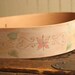 Leather Guitar Strap - White, pink, green, yellow - Pasha pattern with flowers