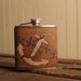 Dock Flask -Leather in White, Blue, Yellow and Antique Black