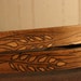 Leather Mandolin Strap - Gold and Antique Brown - Wild Wheat Pattern