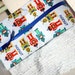 Baby boy blanket, Robot print and TEAL chenille blanket for baby boy - baby boy gift