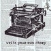 Handmade Gift , Vintage Typewriter , Inspiration,Altered, Repurposed, OOAK, Book Page Print / Home Deco,Mixed media, spring