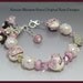 Spring Flower Floral Lampwork beaded pink Bracelet with Swarovski Crystal - Kanzan Blossom - BHV, BBMB, SRAJD