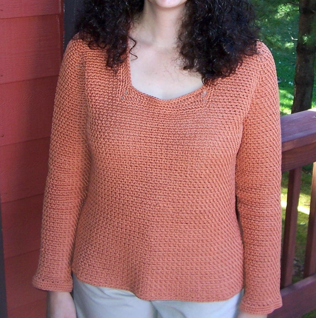 Seed Stitch Crochet Sweater Pattern