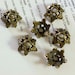 Vintage Heavy Brass Cast Gothic Look Bead Caps - Lot of 10