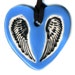 Heart with Wings Ceramic Necklace in Blue