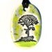 Winter Tree Ceramic Necklace in Yellow and Green