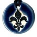Fleur De Lis Ceramic Necklace in Blue