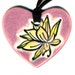 Lotus Flower Heart Ceramic Necklace in Pink