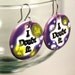 I Doubt It Ceramic Earrings in Spotted Purple