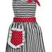 Black Stripes with Red Vintage Style Apron