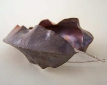 Fold formed Large Leaves Earrings - Canna Indica