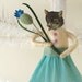 Spun Cotton Kitty Cat Ornament - Handmade Spun Cotton Ornament - Made to Order