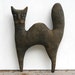 Black Cat Primitive Doll - Halloween Folk Art Doll - Made to Order