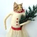 Cat Ornament - Spun Cotton Christmas Ornament - Stocking Stuffer - Hostess Gift - Made to Order
