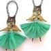 Set of 2 Cat Ornaments - Chenille Ornaments - Spring Home Decor