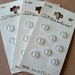 29 Itty Bitty White Vintage Sewing Buttons On Original Cards 5/16 inch Perfect for Baby or Doll Clothes