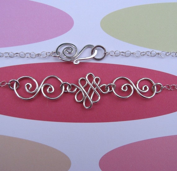 sterling silver necklace with bent swirly shapes Grace