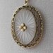 Vintage Necklace, Camphor Glass, Art Deco/Art Nouveau, Faux Pearls, Yellow Gold Plated, ca 1940-50s NT-1035