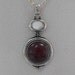 Vintage Necklace, Pendant, Art Nouveau, Mother of Pearl, Brown-Red Agate, Signed, ca 1980s NT-1080